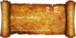 Kremer Robin névjegykártya